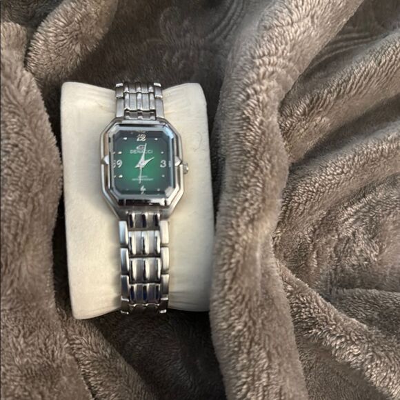 Dencci Timepiece with Emerald Dial and Silver Band - Picture 2 of 8
